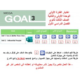 اختبار الفترة الأولى منهج MG3- English 3.1 - الوحدتين الأولى والثانية ( ورقي ( نموذجين ) - Forms ) الفصل الدراسي الأول+ المراجعة